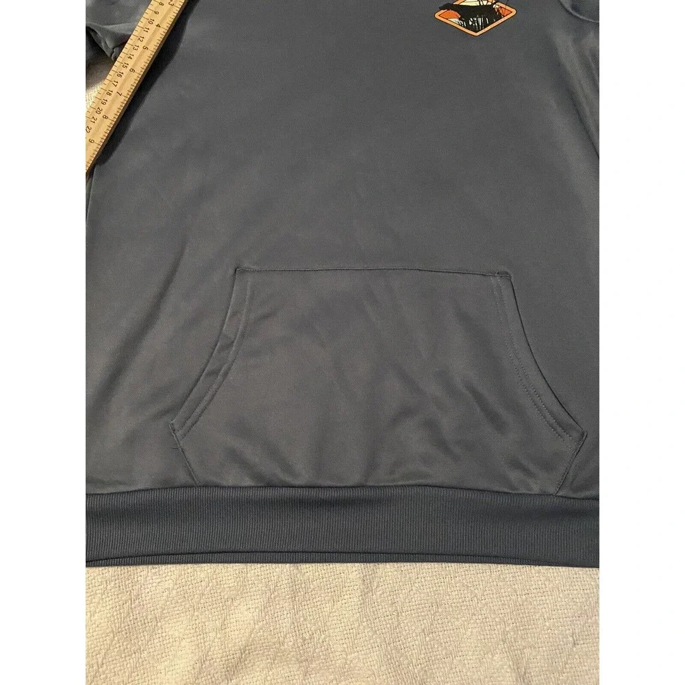 Ocean + Coast Mens Size L Bison Blue Hunting Scene Pullover Hoodie NWT - Picture 8 of 15